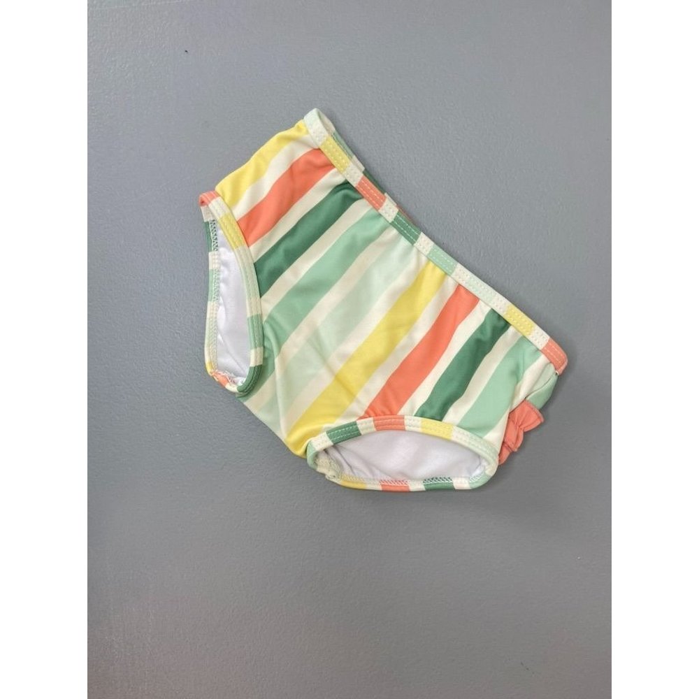 Ruffle Butts baby girls 6-12 month ruffle‎ striped swim bottoms